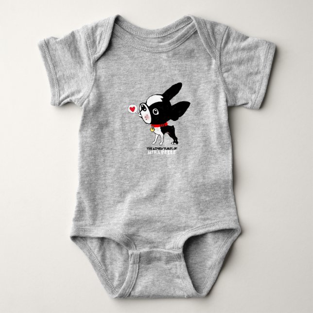 Boston terrier love jumper Mirabelle Baby Bodysuit (Front)