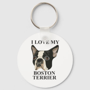 Boston Terrier Love Keychain