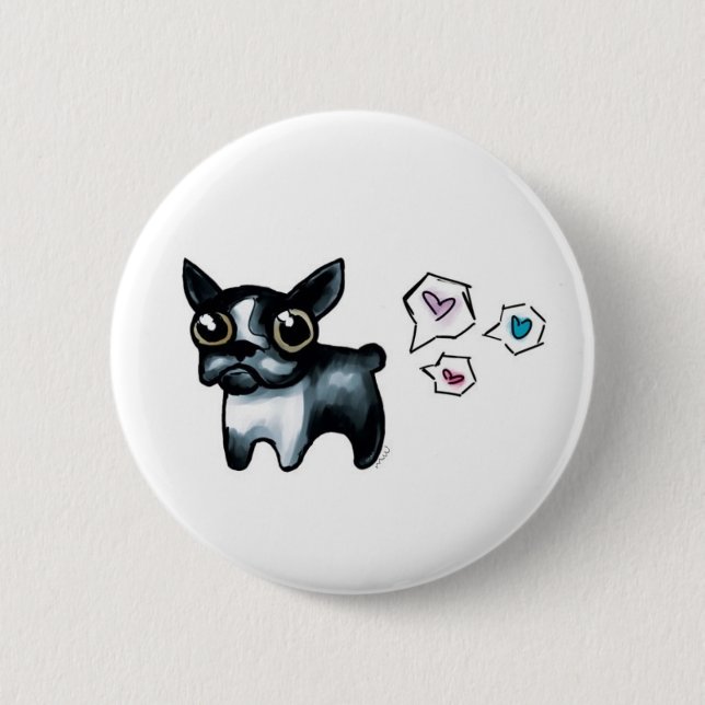 Boston Terrier Love Pinback Button (Front)