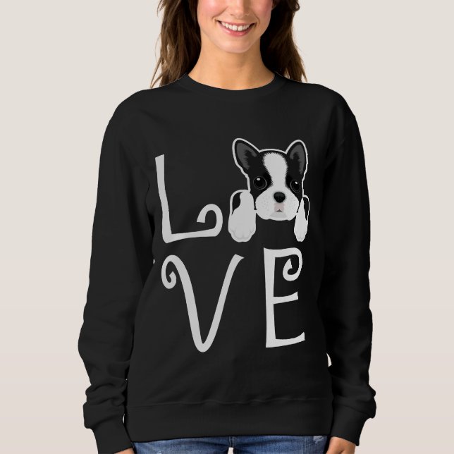 Boston Terrier Love Relaxed Fit Sweatshirt (Front)