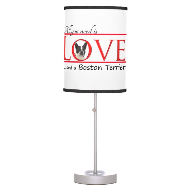 Boston Terrier Love Table Lamp (Front)