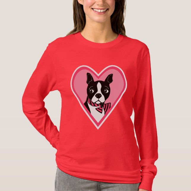 Boston Terrier Love Women's Long Sleeve T-Shirt (Front)