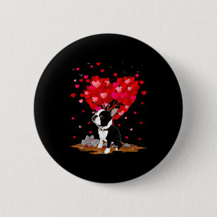 Boston Terrier Lover Heart Shape Boston Terrier Va Button