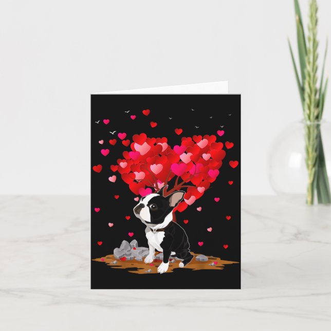 Boston Terrier Lover Heart Shape Boston Terrier Va Card (Front)