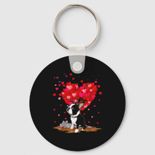 Boston Terrier Lover Heart Shape Boston Terrier Va Keychain