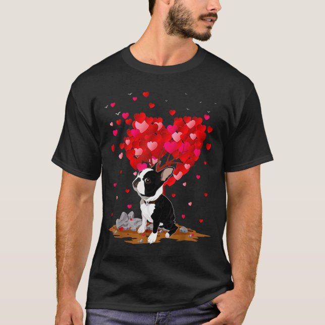 Boston Terrier Lover Heart Shape Boston Terrier Va T-Shirt (Front)
