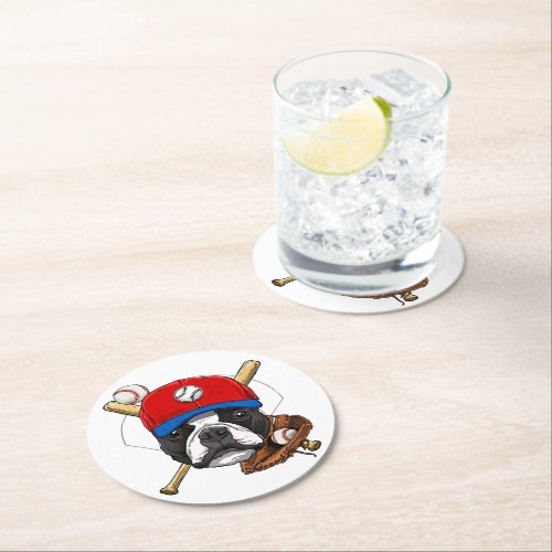 Boston Terrier Lover Stone Coaster Lover Stone  Round Paper Coaster