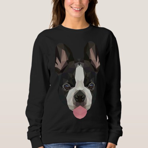 Boston Terrier Lowpoly 2d Art Sweatshirt