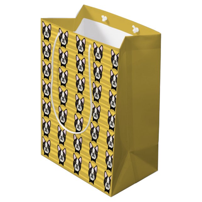 Boston Terrier Medium Gift Bag (Back Angled)