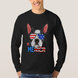 Boston Terrier Merica 4th of July  Men Boys Dog Pu T-Shirt