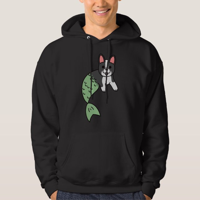 Boston Terrier Mermaid Hoodie (Front)
