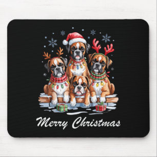 Boston Terrier Merry Christmas Funny Dog Lovers Ho Mouse Pad