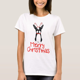 Boston Terrier Merry Christmas T-Shirt
