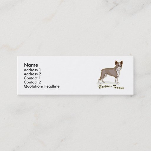 Customizable Boston Terrier Business Card Template