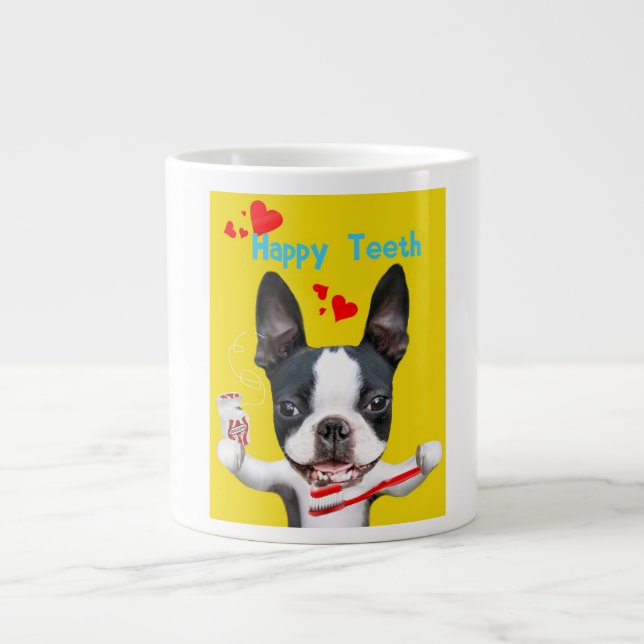Boston Terrier Mirabelle Happy Teeth Mug (Front)