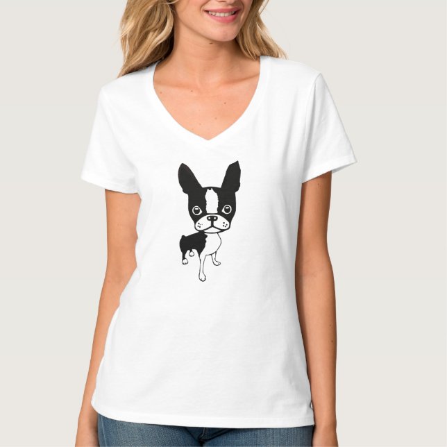 Boston Terrier Mirabelle ladies V-neck T-Shirt (Front)