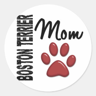 Boston Terrier Mom 2 Classic Round Sticker