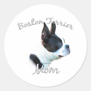 Boston Terrier Mom 2 Classic Round Sticker