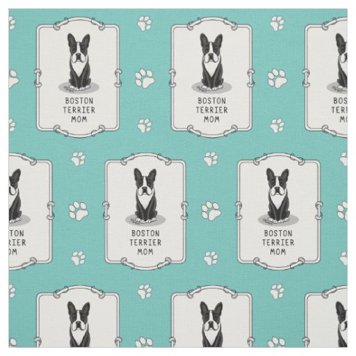 Boston Terrier Mom (black) - Cute dog Fabric