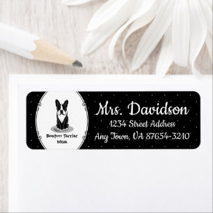 Boston Terrier Mom (black) - Cute dog Label