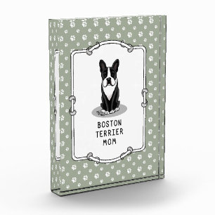 Boston Terrier Mom (black) Cute Dog Mom Acrylic Award
