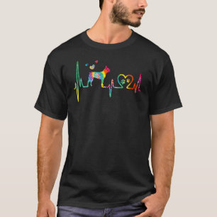 Boston Terrier Mom Dad Heartbeat Tie Dye Dog T-Shirt