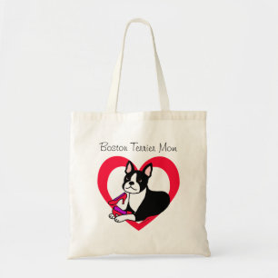 Boston Terrier Mom & High Heels Cartoon Tote Bag