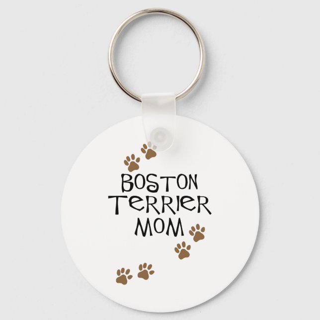 Boston Terrier Mom Keychain (Front)