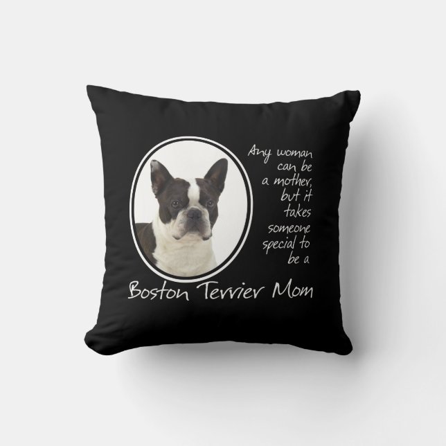 Boston Terrier Mom Pillow (Front)