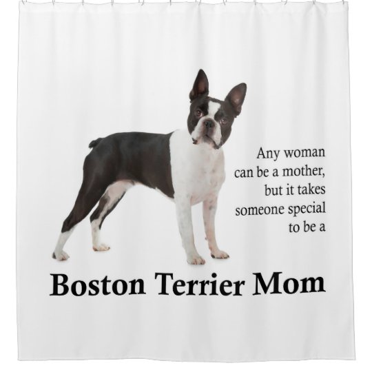 Boston Terrier Mom Shower Curtain Zazzle Com