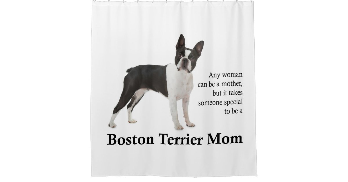 Boston Terrier Mom Shower Curtain, Boston Shower Curtain