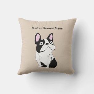Boston terrier mom throw pillow