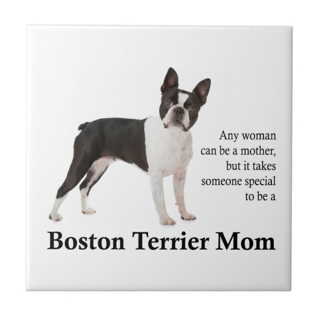 Boston Terrier Mom Tile (Front)