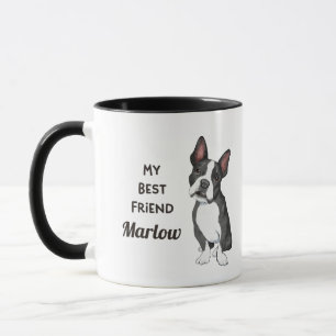 Boston Terrier My Best Friend Custom Name Mug