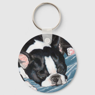 Boston Terrier Nap Keychain