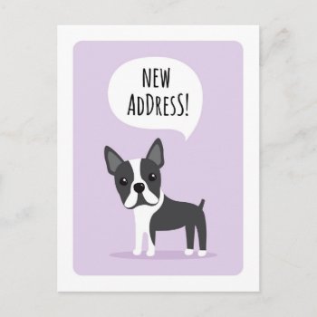 Boston Terrier New Address Moving Announcement by BrightAndBreezy at Zazzle