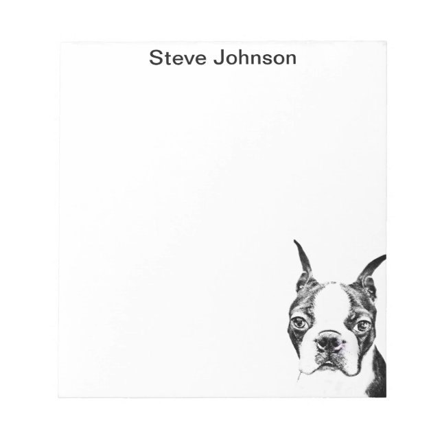 Boston Terrier Notepad (Front)