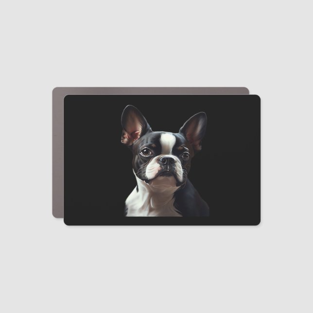 Boston Terrier - Oil Paint Classic T-Shirt Car Magnet (Front)