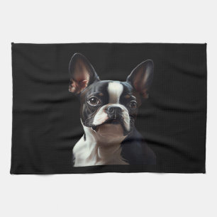 Boston Terrier - Oil Paint Classic T-Shirt Kitchen Towel