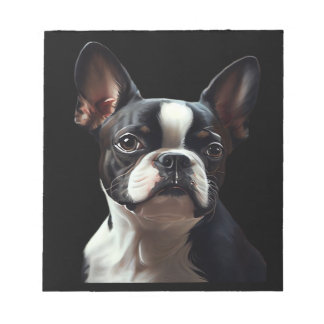 Boston Terrier - Oil Paint Classic T-Shirt Notepad