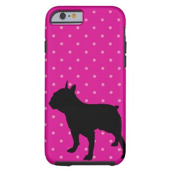 Boston Terrier On Pink Polka Dots Iphone 6/6s Case by greatgear at Zazzle
