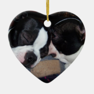BOSTON TERRIER ORINAMENT CERAMIC ORNAMENT