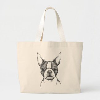 BOSTON TERRIER OVERSIZED TOTE BAG