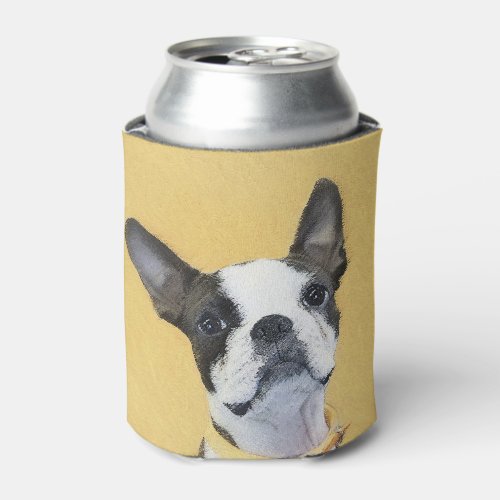 Boston Terrier Painting _ Cute Original Dog Art Can Cooler