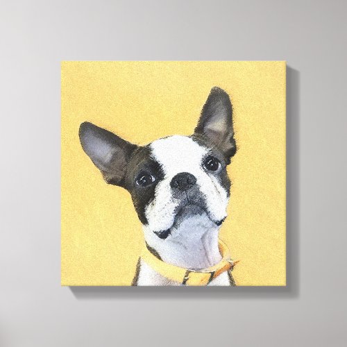 Boston Terrier Painting _ Cute Original Dog Art Canvas Print