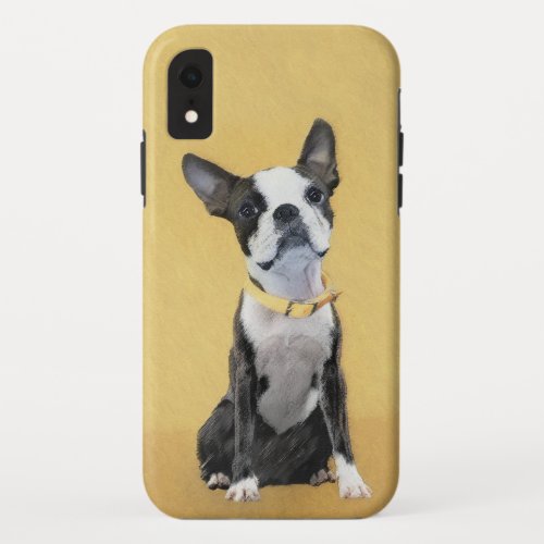 Boston Terrier Painting _ Cute Original Dog Art iPhone XR Case
