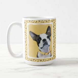 Boston Terrier Painting - Cute Original Dog Art Coffee Mug