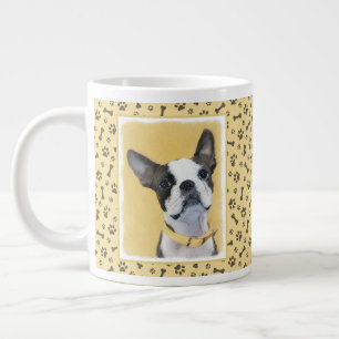 Boston Terrier Painting - Cute Original Dog Art Giant Coffee Mug