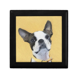 Boston Terrier Painting - Cute Original Dog Art Gift Box