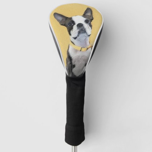 Boston Terrier Painting _ Cute Original Dog Art Golf Head Cover